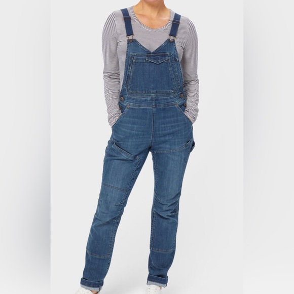 Duluth Trading Co Women's Double Flex Denim Bib Overalls - Picture 1 of 4